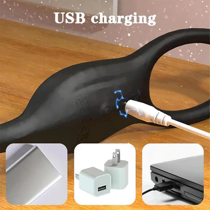 Anal Vibrator Prostate Stimulator Penis Ring with 10 Vibration & 3 Telescopic Modes