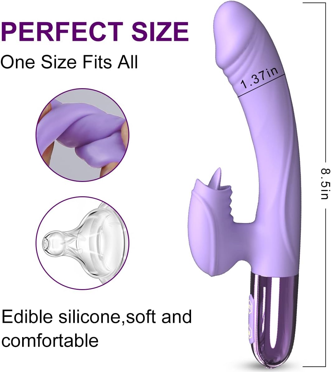 Heated G Spot Rabbit Vibrator with 10 Licking & Powerful Vibration