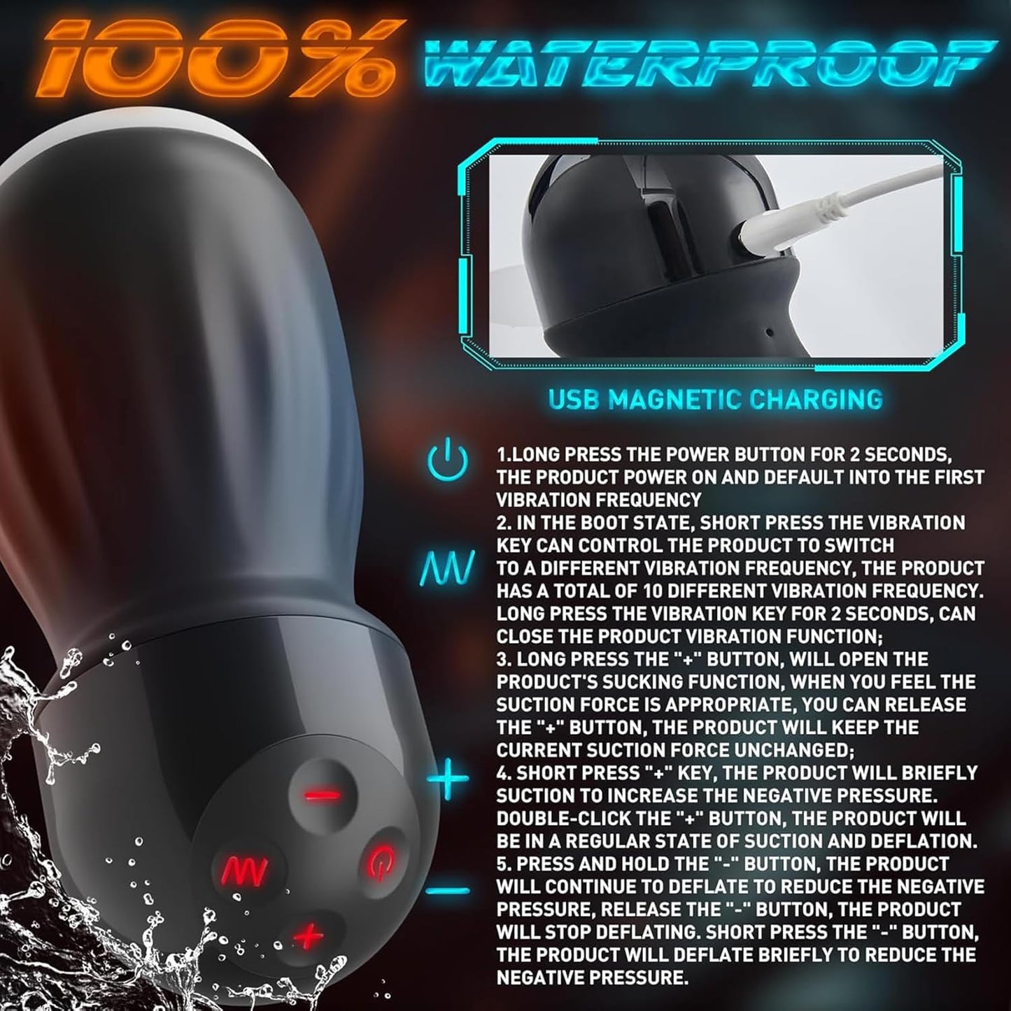 360°Full Wrapping Masturbator Penis Trainer with 10 Vibrating & Training Modes