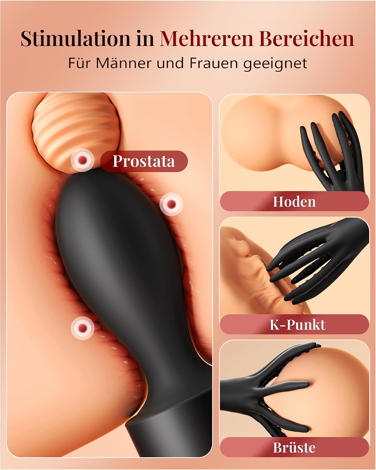 2 IN 1 Penis Trainer Vibrator Set Detachable Anal Plug with 10 Vibration Modes