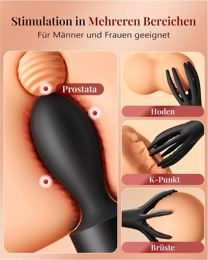 2 IN 1 Penis Trainer Vibrator Set Detachable Anal Plug with 10 Vibration Modes