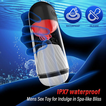 360° Tongue Licking & 9 Vibrating Modes Automatic Penis Trainer Masturbator