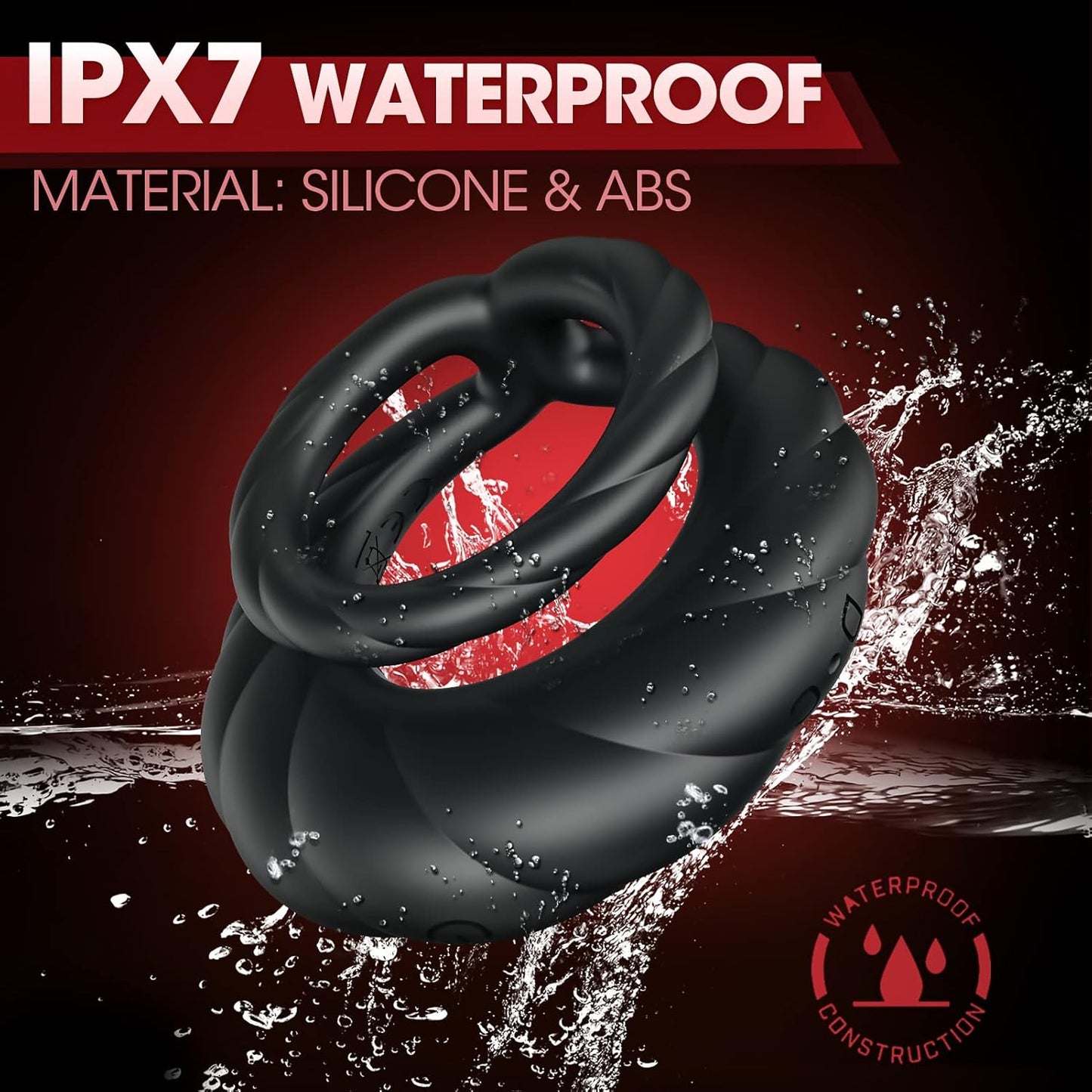 Electric Lock Penis Ring Vibrator Glans Stimulator with 10 Powerful Vibration Modes