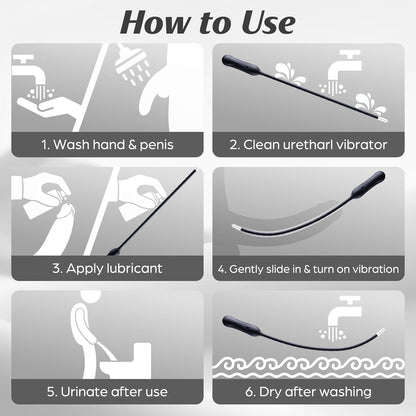 Sounding Rods Urethra Vibrator Penis Vibrator Plug Prostate Massager with 10 Vibration Modes