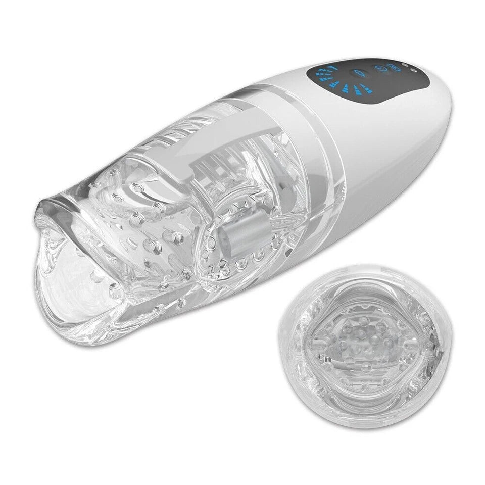 Automatic Penis Trainer Glans Vibrator Masturbator with 5 Bites & 8 Vibration Modes