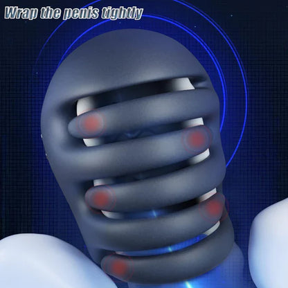 LCD Display Electric Penis Trainer Glans Stimulator with 10 Vibration Modes