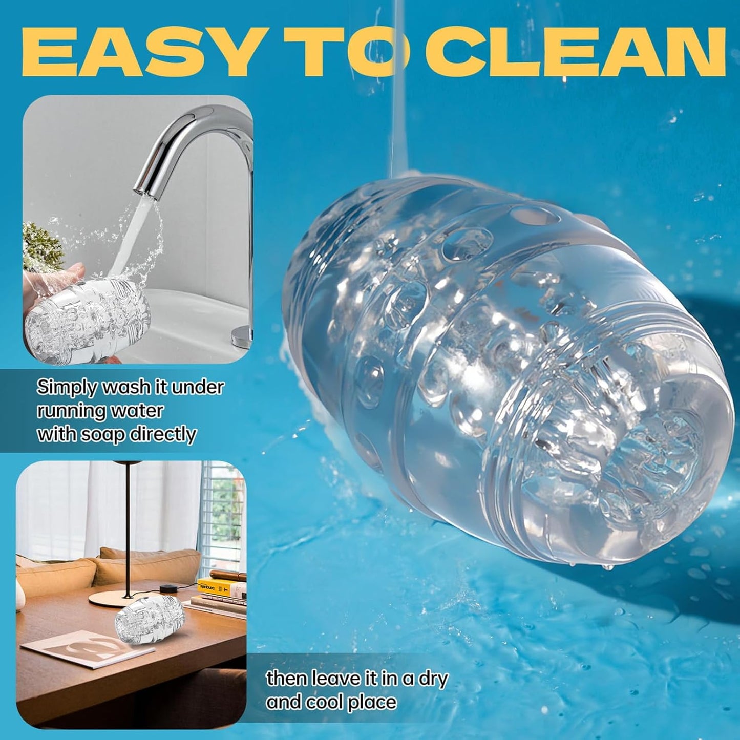 Realistic Penis Trainer Stroker Pocket Pussy Masturbator with Thick Walls