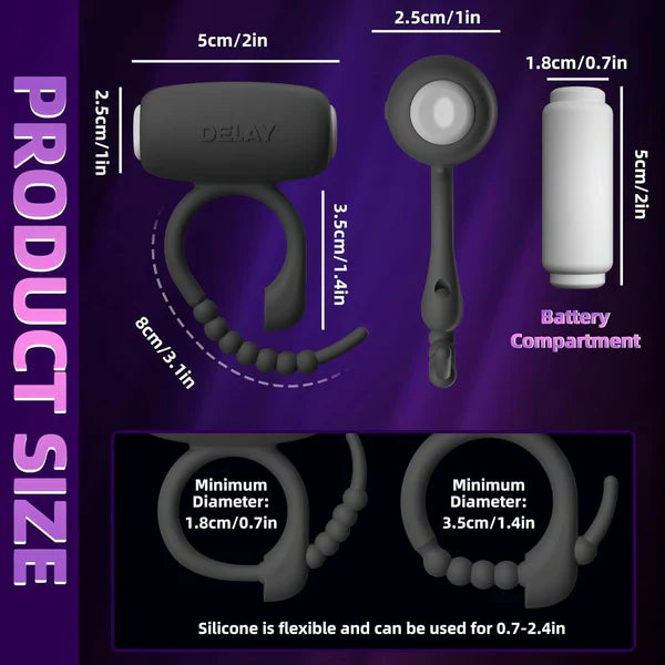 12000r/min High-Frequency Adjustable Penis Ring Vibrator Sex Toys