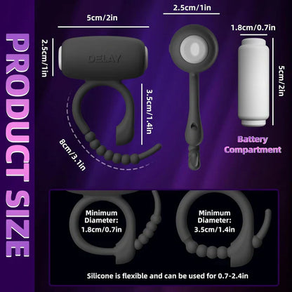 12000r/min High-Frequency Adjustable Penis Ring Vibrator Sex Toys