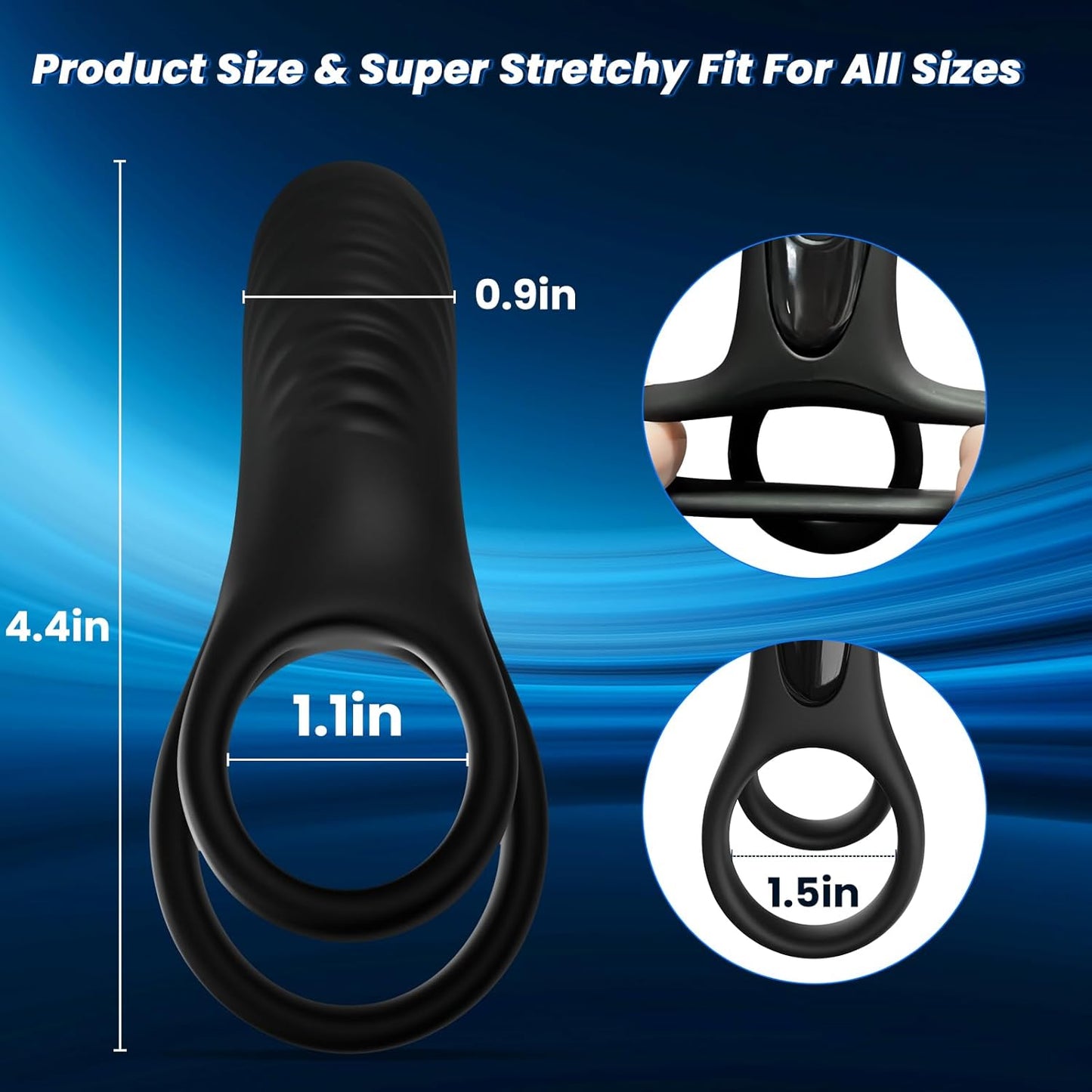 3 in 1 Multifunctional Vibrating Cock Ring Penis Trainer with 9 Vibration Modes