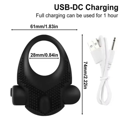 2 IN 1 Penis Ring Vibrator Ejaculation delay with 10 Vibration Modes