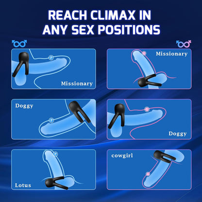 Detachable Vibrating Cock Ring Penis Vibrator with 10 Vibration Modes