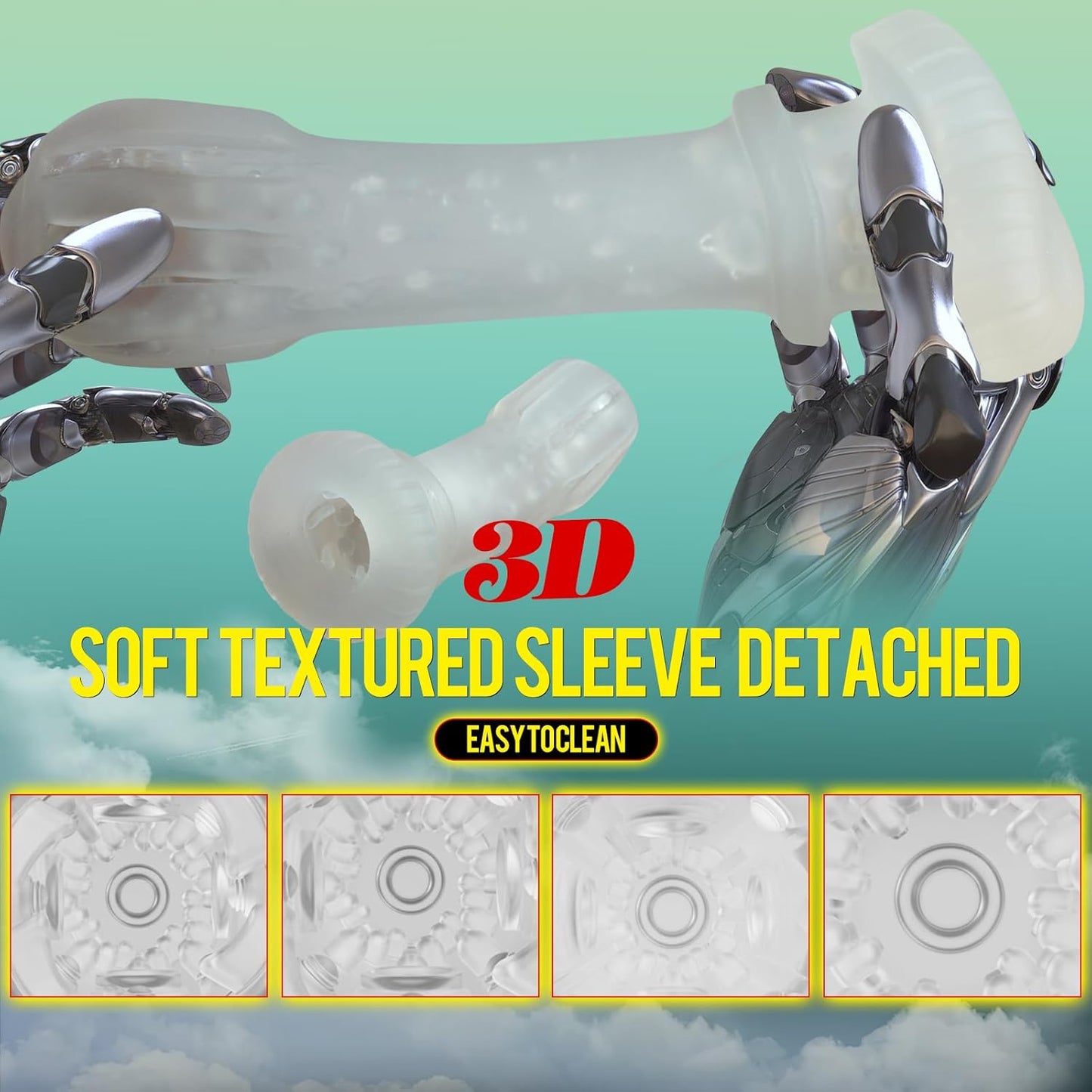 4 IN 1 Electric Heating Masturbator Stroker with 10 Thrusting & Suction & Vibrating Modes