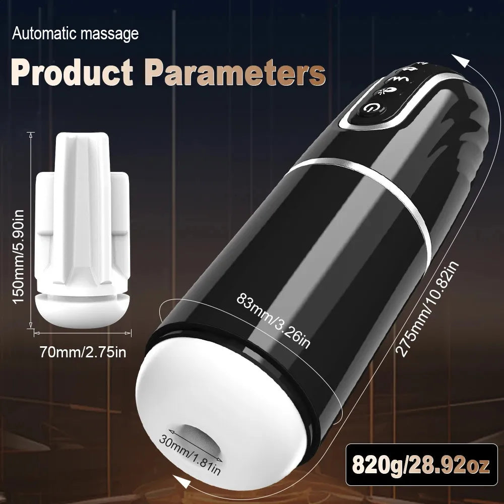 Automatic Masturbator Stroker Blowjob Massage with 6 Suction & 6 Vibration Modes