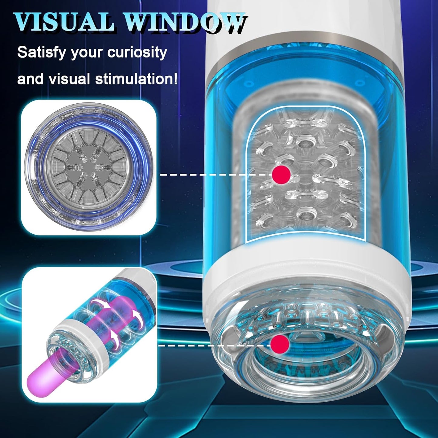 360°Rotation & Telescopic Automatic Masturbator with 7 Thrusting & 3 Speed Modes