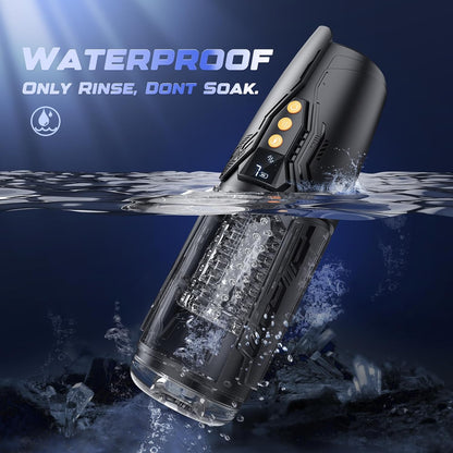 4 in 1 Automatic Masturbator Stroker with 7 Rotating & Thrusting & 10 Vibrating Modes