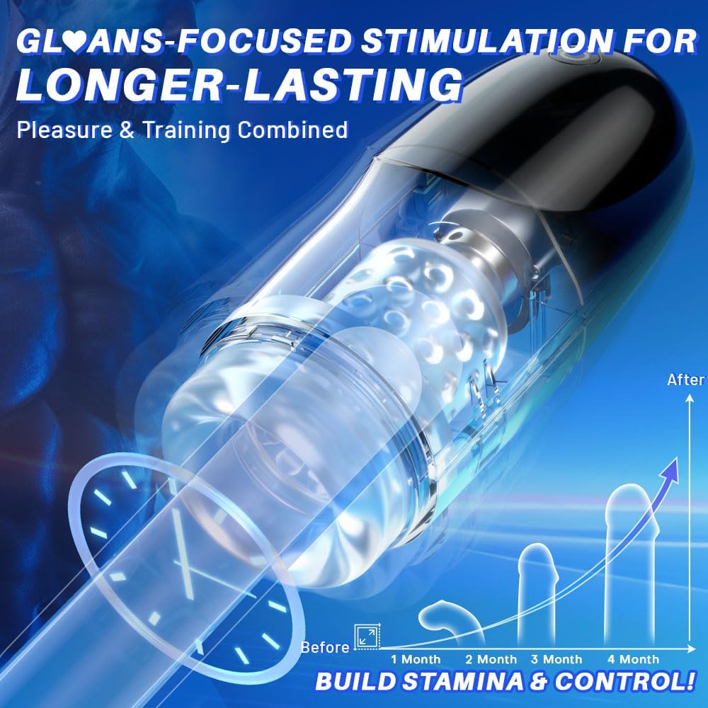 Automatic Masturbator Glans Trainer Blowjob Sroker with 3 Powerful Vibration Modes