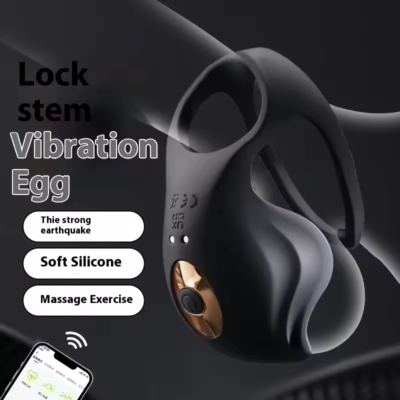 App-controlled Penis Ring Ejaculator Testicle Massage Glans Trainer with 10 Vibrations