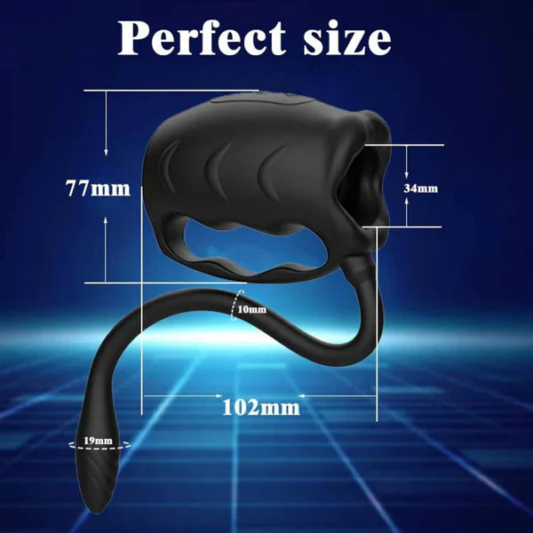 3 IN 1 Penis Trainer Vibrator Stroker Masturbator with 10 Vibration Modes & Anal Plug