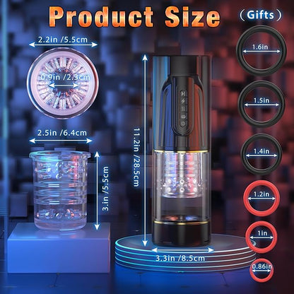 Automatic Masturbator Stroker Blowjob Machine with 4 Sucking & 10 Thrusting & Rotating