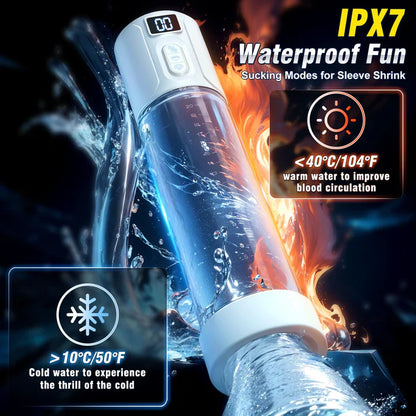 Electric Penis Pump Vacuum Cylinder Extender Masturbator with 6 Suction Modes