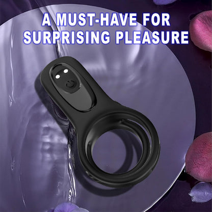 Dual Ring Penis Trainer Vibrator Chastity Devices with 9 Vibration Modes