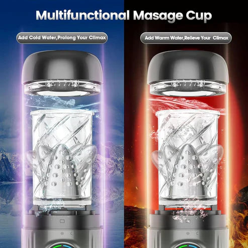 LED Display Automatic Masturbator Penis Pump with 7 Sucking & Rotating & Licking Modes