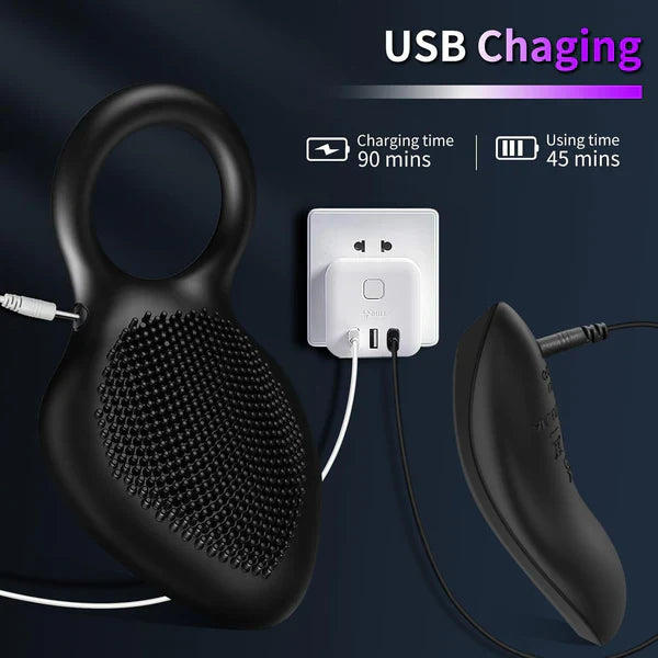 Smart Cock Ring Penis Trainer Stimulator with 10 Intense Vibration Modes