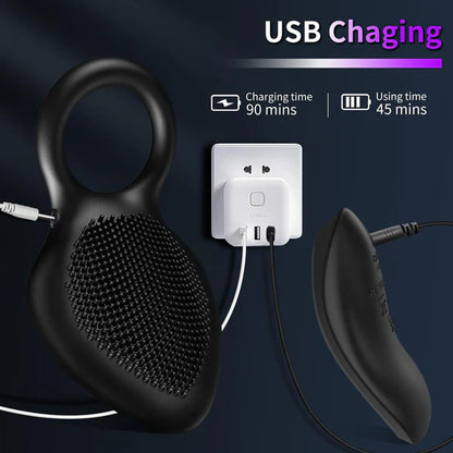 Smart Cock Ring Penis Trainer Stimulator with 10 Intense Vibration Modes