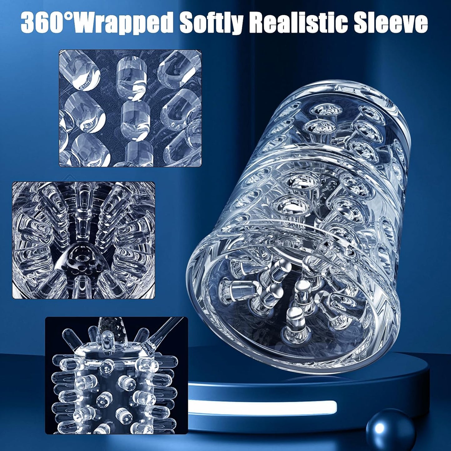 Automatic Masturbator Penis Pump Enlargers with 6s Vacuum Pump & 7 Rotating Sucking Licking