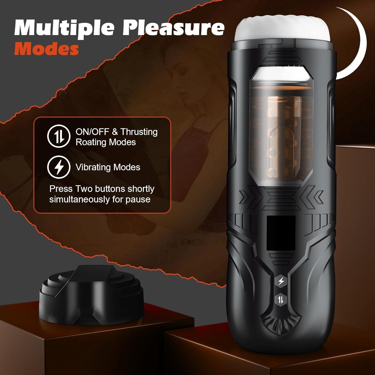 3 IN 1 Automatic Masturbator Sex Machine with 7 Thrusting & Rotating Vibrating Modes