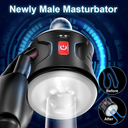 Dual Motors Automatic Masturbators Penis Trainer with 12 Vibration Modes