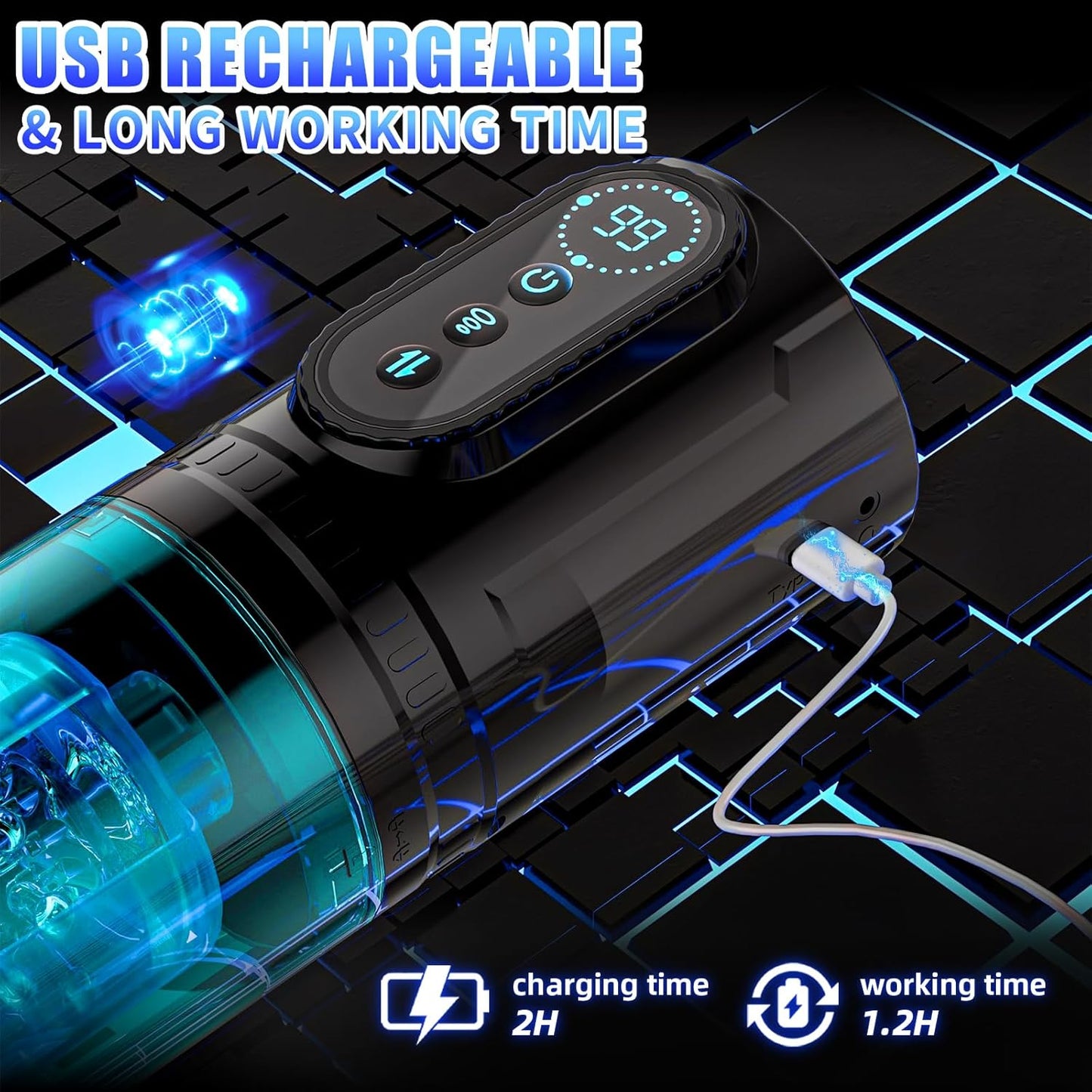 6 IN 1 AUTO Masturbator Penis Pump Blowjob with 9 Sucking & Thrusting & Rotating Modes