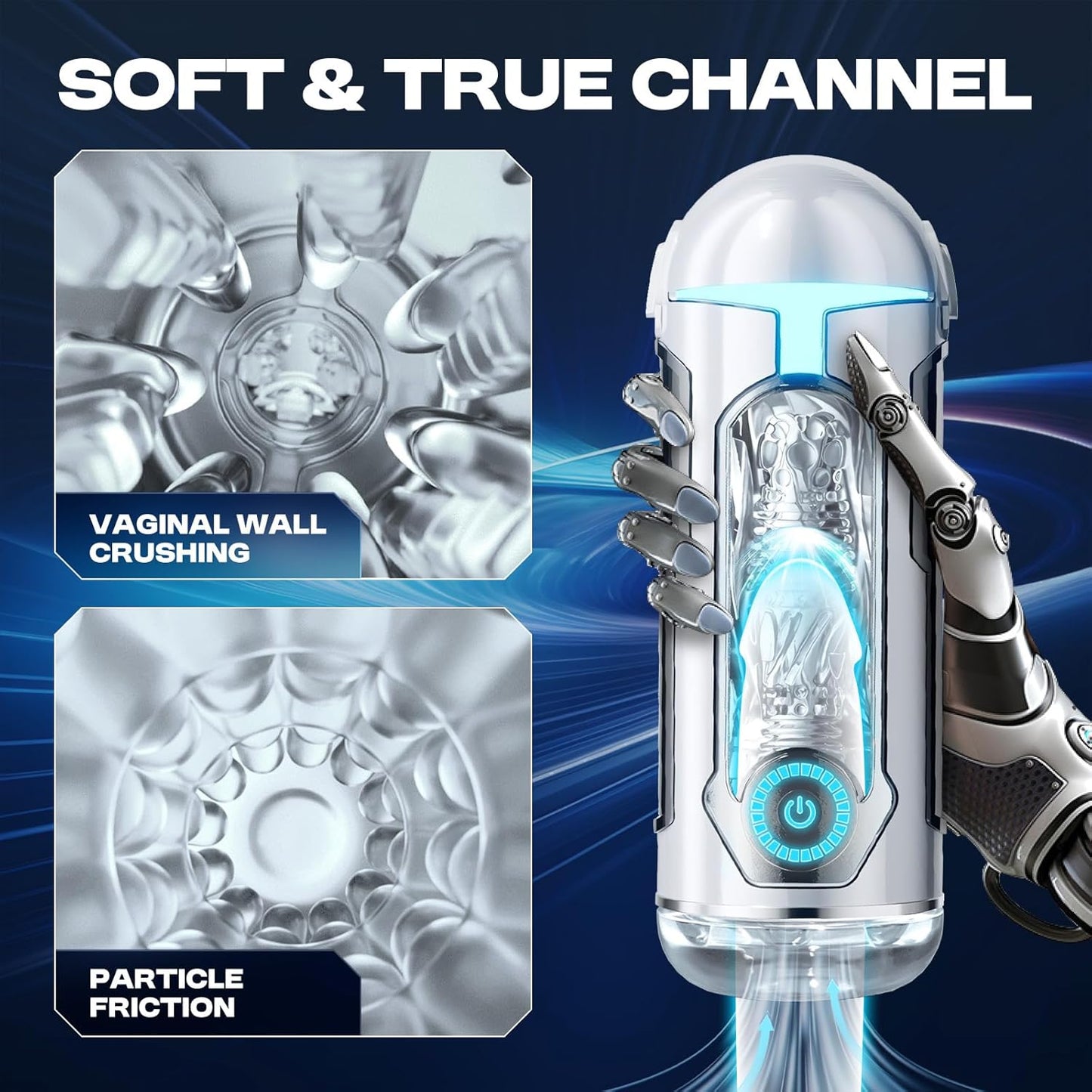 Automatic Masturbator Penis Stroker Blowjob with 10 Vibrating & Sucting & Heating Modes