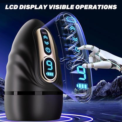 Mouth-Wrapped Penis Trainer Masturbator Sex Machine with  9 Vibrations