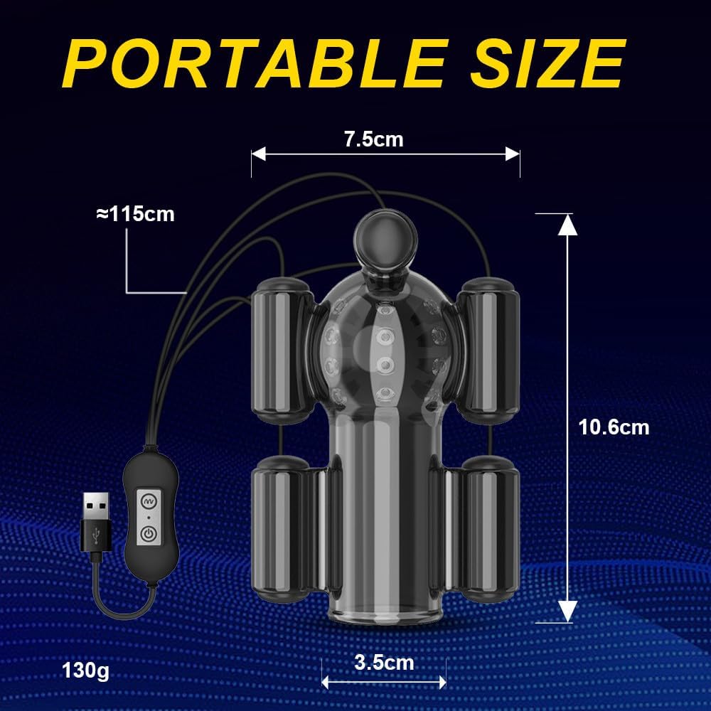 Penis Training Vibrator Glans Ejaculation Vibrator with 10 Vibration Modes & 5 Motors