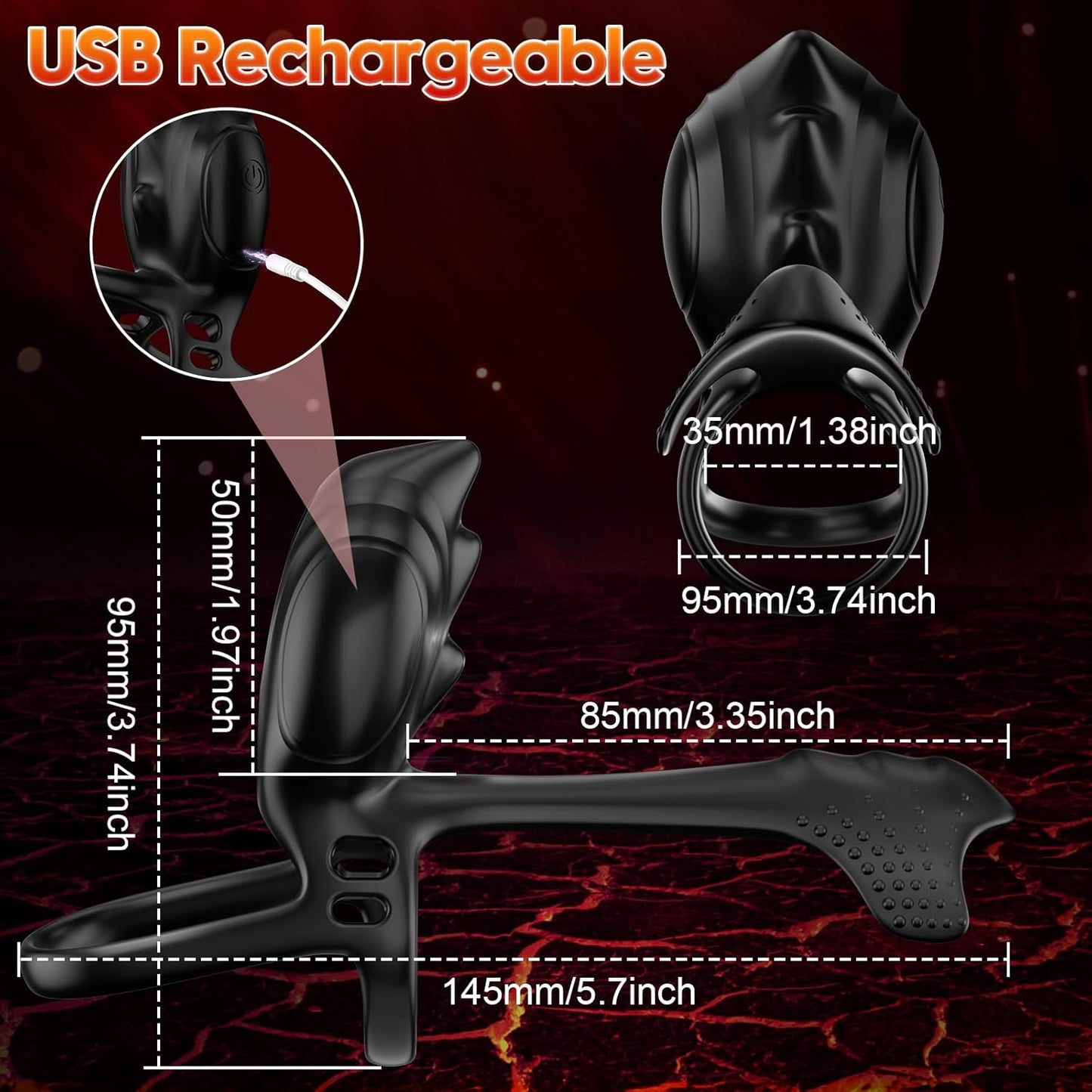 Cock Ring Penis Trainer Vibrator Stimulator with 10 Vibrations Modes