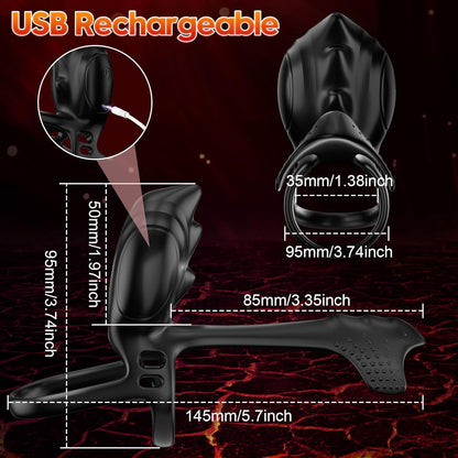 Cock Ring Penis Trainer Vibrator Stimulator with 10 Vibrations Modes