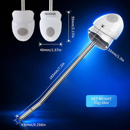 E-stim Penis Plug Vibrator Dilator with Urethral Catheter & 10 Vibration Modes