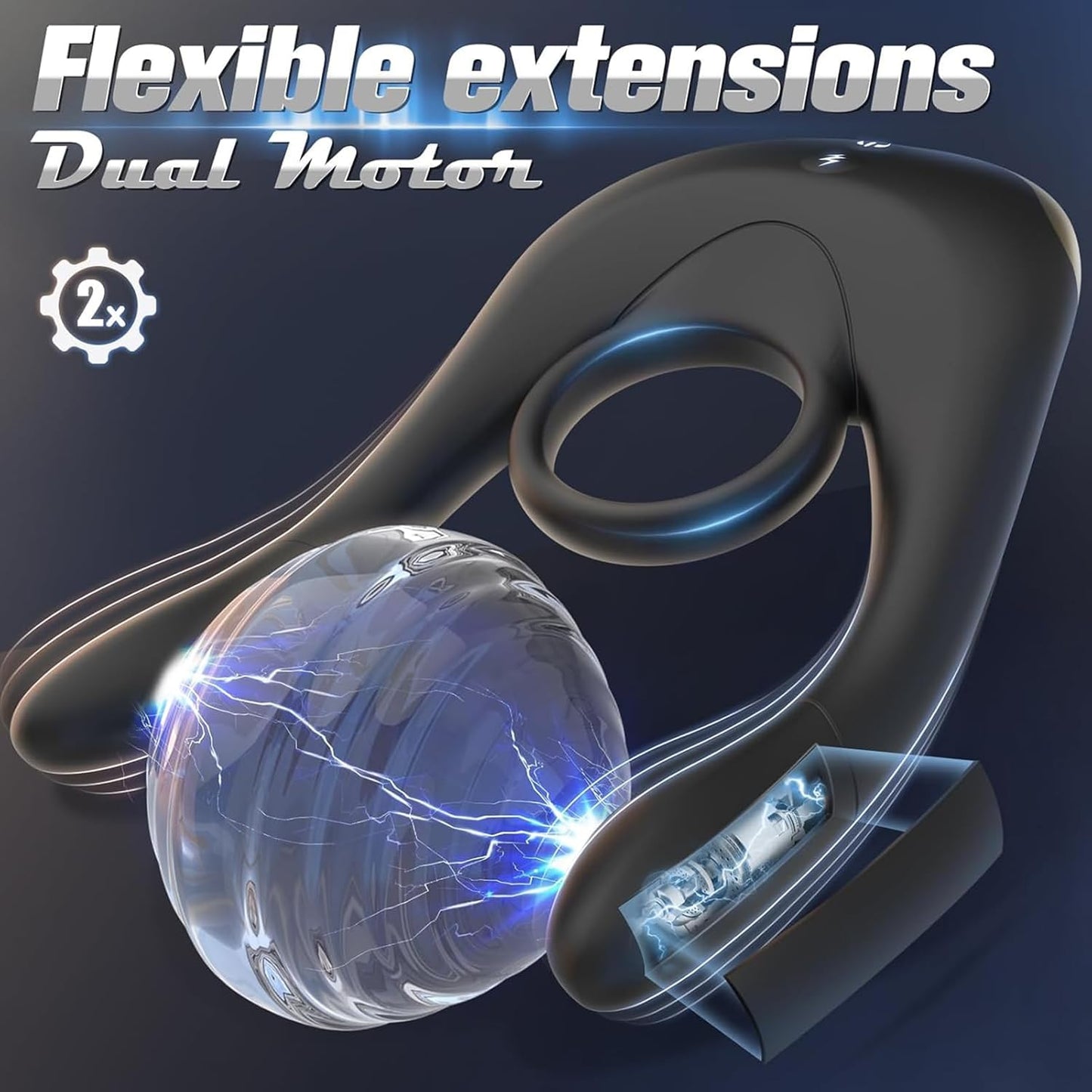 E-stim Cock Ring Penis Trainer Vibrator Masturbator with 10 Vibrations & 10 Electric shocks