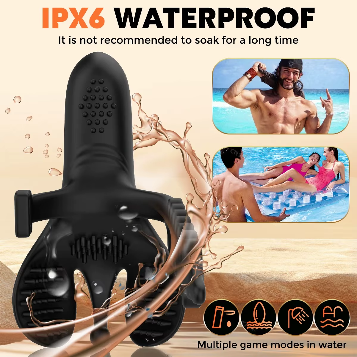 Adjustable Penetration Penis Trainer Vibrator Glans Massager with 9 Vibration Modes