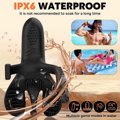 Adjustable Penetration Penis Trainer Vibrator Glans Massager with 9 Vibration Modes