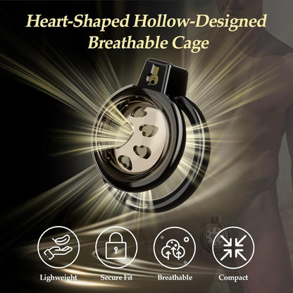 Anti-Slip Belt Flat Chastity Cock Cage Devices Penis Trainer with 6 Sizes Rings