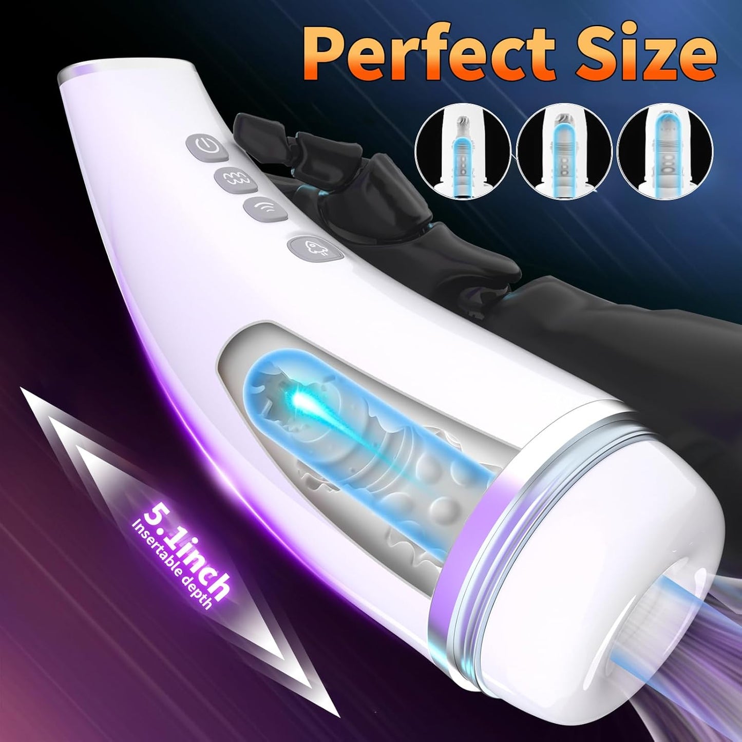 LCD Display Smart Masturbator Stroker with 7 Suction & 10 Vibration Modes