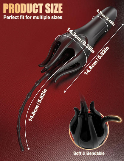 360° Wrapped Penis Trainer Vibrator Urethral Plug Dilators with 10 Vibration Modes
