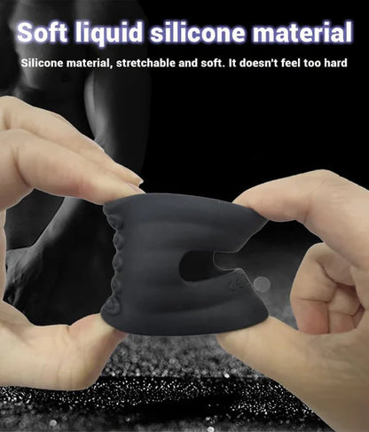 60° Soft Beads Penis Trainer Vibrator Cock Ring with 10 Vibration Modes