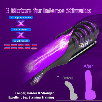 Penis Vibrator Trainer Stimulator Masturbator mit 5 Tapping & 10 Vibrations