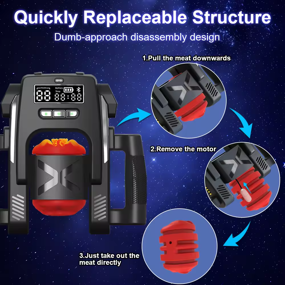 LCD Display Automatic Masturbator Sex Mahcine With 9 Push & Vibration Modes