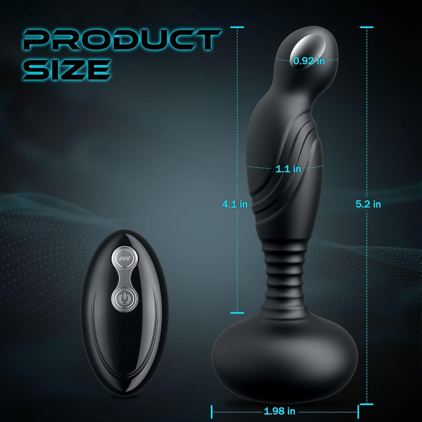 Electric Shock Anal Butt Plug Vibrator with 3 Electric Shock & 10 Wriggling Rotating Vibrating Modes