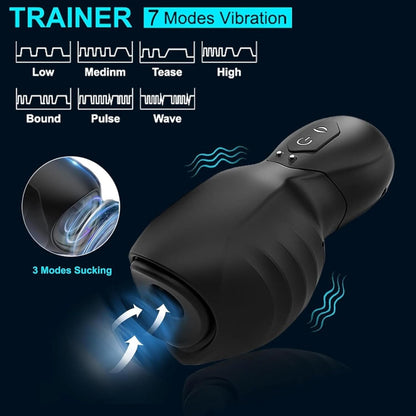 Dragon Suction Trainer Male Masturbator Oral Vaginal Penis Vibrator